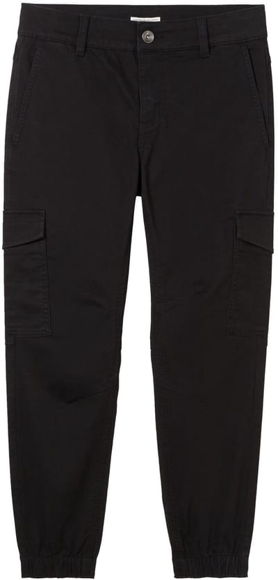 Tom Tailor - Cargobroek met opgestikte zakken - Maat 158 - Black