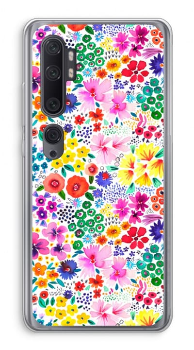 Case Company® - Hoesje geschikt voor Xiaomi Mi Note 10 hoesje - Little Flowers - Soft Cover Telefoonhoesje - Bescherming aan alle Kanten en Schermrand