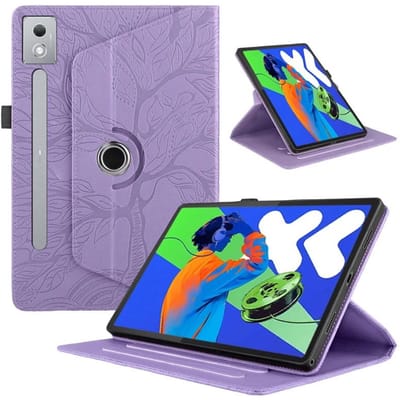 Coque Pour Lenovo Idea Tab Pro Étui tb373fu Rotation à 360° Support en Cuir PU Tablette Funda Pour Idea Tab Pro 12.7 Étui Housse Lenovo Idea Tab Pro violet