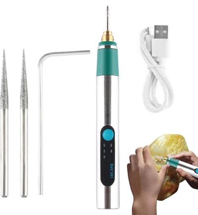 Graveerpen - Houtgraveer set - Materiaal bewerken - Draadloos USB opladen - 125 mm - Zilver