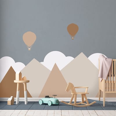 Muurstickers voor kinderkamers - Decoratie voor babykamers - Gigantische muursticker voor kinderen, Scandinavische bergen, Malmö - 50x65cm