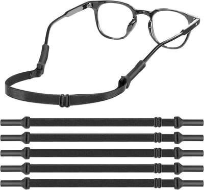 Allecto Plus - Verstelbare brillenhouder voor sportbril - Zwart - 5 stuks - Mannen Vrouwen Tieners