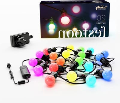 Lichtsnoer 10m Festoon 20 LED RGB Buitenverlichting Multicolor Compatibel met Alexa Google Home IP44 App-bediening