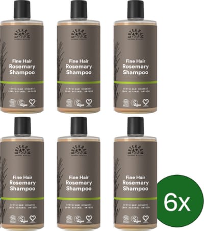 Urtekram Rozemarijn Shampoo (Fijn Haar) – 500 ml – Multipack met 6 stuks
