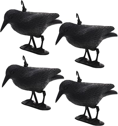 Bellatio design Duivenverjager Kraai - 4x - 35,5 cm - kunststof - vogelverjager raaf - vogelverschrikker