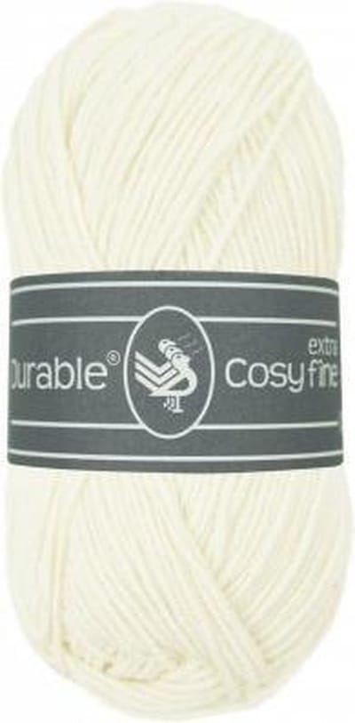 5 x Durable Cosy extra fine ivory - ivoor (326) - acryl en katoen garen - 50 grams - pendikte 3 a 3,5mm