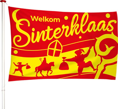 Sinterklaas Vlag 70x100cm - 5 december vlag - Intocht Sinterklaas - Kwaliteitsvlag - Geschikt voor buiten