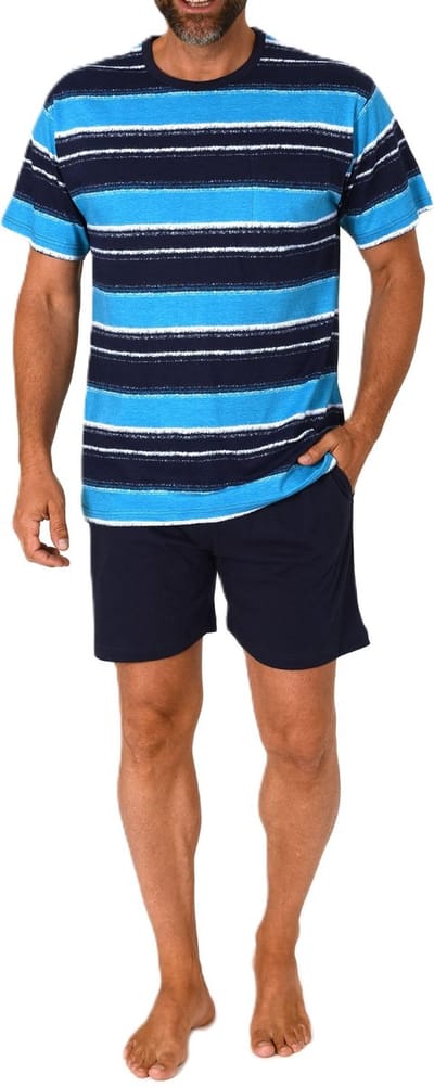 Normann herenpyjama met korte mouwen in casual streepjeslook