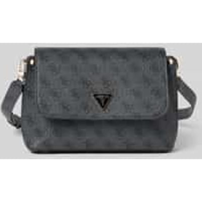 GUESS schoudertas Meridian II Flap Crossbody Bag Coal Logo donkergrijs