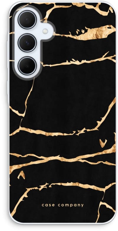 Case Company® - Hoesje geschikt voor Samsung Galaxy A35 hoesje - Gouden marmer - Soft Cover Telefoonhoesje - Bescherming aan alle Kanten en Schermrand