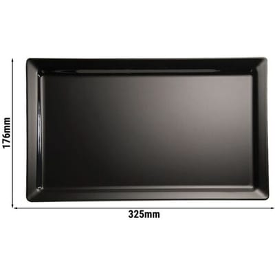 GGM Gastro (6 Stück) GN-Tablett 1/3 - PURE - Melamin - Höhe: 30mm - Schwarz