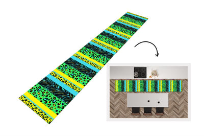 Keukenloper - Loper keuken - Design - Panterprint - Geel - Groen - 300x50 cm - Keukenloper vinyl