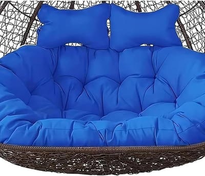 Dubbel stoelkussen - Hangstoel kussen - Buiten ontspannen - Onzichtbare rits - 150 x 110 cm - Grijs