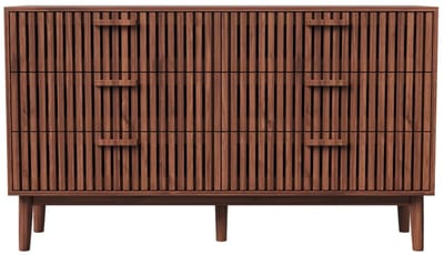 Innovastore Ladenkast - Kast - Dressoir - Opbergkast - Meubelen - Houtenkast - Commode - Kast met 6 laden - Walnootkleur