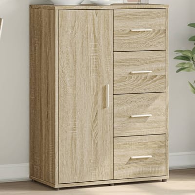 vidaXL - Dressoir - 60x31x84 - cm - bewerkt - hout - sonoma - eikenkleurig