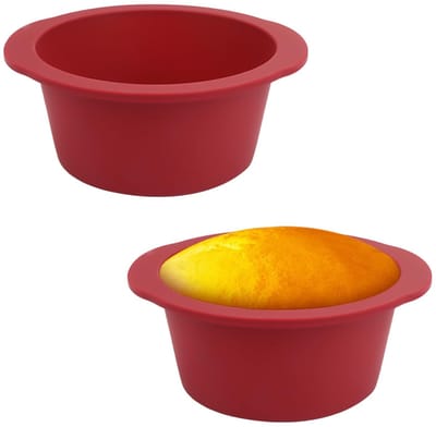 Cosensi- Siliconen Bakvorm - 2 Stuks - Ronde Taartvorm - Antiaanbaklaag - Hoge Temperatuurweerstand - 12 x 12,6 x 5,2 cm - Multifunctioneel Gebruik
