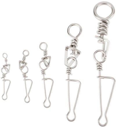 Allecto - Italiaanse Swivel Fishing Swivel Connectors - Snaps voor Lure Vissen - 50 Stuks - Duurzaam en Sterk - Geschikt voor Zoet- en Zoutwater - ...