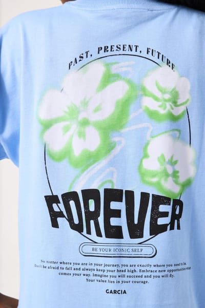 GARCIA Meisjes T-shirt Blauw Korte mouw - Maat 128/134