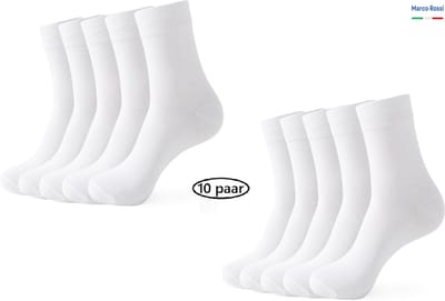 Marco rossi Quarter Sneakersokken - Halfhoog - Katoen mix - Dames - Heren - Unisex - Quartersokken - Basic klassieke sokken - Crew-Sokken - Sneakersokken - Wit - Maat 39-42