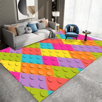 Kinder Geometrisch Ruit Tapijt Slaapkamer Woonkamer Hal Lange Loper Antislip Vloerkleed Bank Deurmatten Matten Huisdecoratie 80*120cm