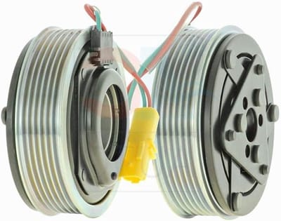Koppelingsset Airco - AC Compressor - Auto Koeling - 12V V6 Groeven - 15x14x7 cm - Zwart
