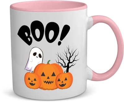 Akyol - halloween - scary - spookachtig koffiemok - theemok - roze - Halloween - spookliefhebber - oktober - 350 ML inhoud