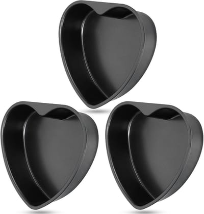 3-delige Hartvormige Taartvormen Set - Aluminium Bakvorm voor Taart, Cake en Brownies - Valentijnsdag & Feestelijk Gebruik - 20 cm