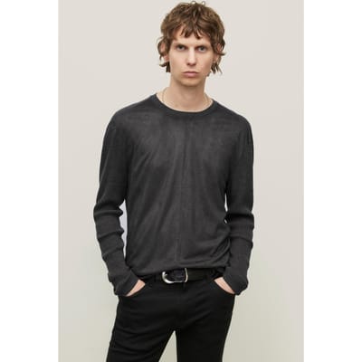 John Varvatos Izard Regular Fit Ls Crew Charcoal Maat: S | Sweaters Outlet | Heren | Grijs