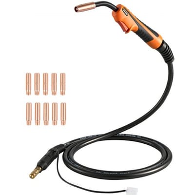 VEVOR 100A MIG-lasbrander met 3 m slang, MIG-laspistool met 0,8/0,9 mm vervangingsmondstukken, professionele lasaccessoires compatibel met Lincoln Magnum 100L (K530-5), MIG/MAG-lasapparaat voor werkplaats