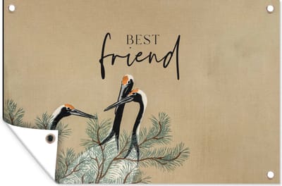 Muurdecoratie Best friend - Quotes - Spreuken - Vriendschap - Beste vrienden - 180x120 cm - Tuinposter - Tuindoek
