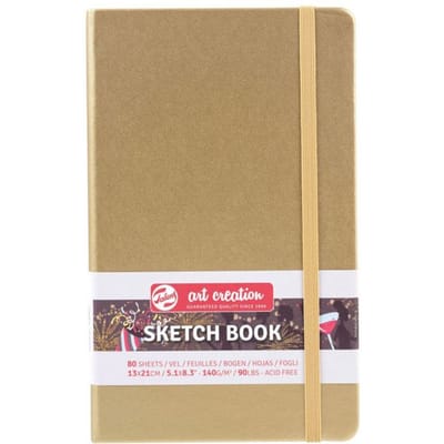 Schetsboek Talens Art Creation 80 witte vellen 140gr 130x210mm witgoud