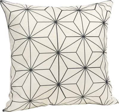 QUVIO Sierkussen met ster patroon - Gevuld - Sierkussens voor binnen - kussentjes bank - Kussentjes - Sierkussens vierkant - Gevulde sierkussens - Sierkussens beige - Figuren sierkussens - Sierkussens - 45 x 45 cm - Polyester - Zwart en Beige
