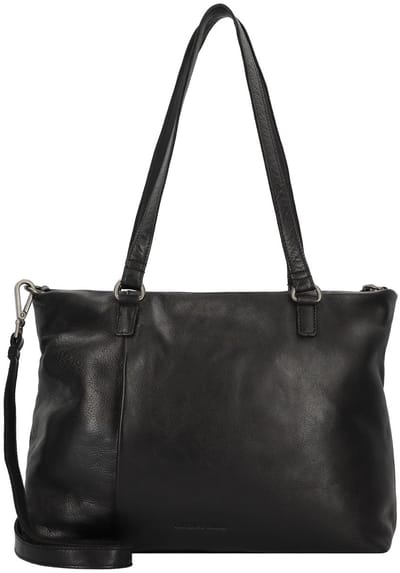 GREENBURRY Leren shopper schoudertas Colombiana Shopper Black zwart
