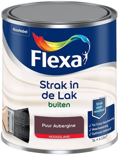 Flexa - Strak In De Lak Buitenlak Hoogglans - Puur Aubergine - Mengverf - 1 L