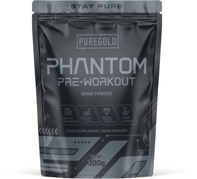 Pure Gold Phantom Pre-Workout – 300g – 15 Porties – Pre-Workout Poeder met Creatine, Beta-Alanine, Citrulline & Cafeïne – 16 Actieve Ingrediënten – Mango