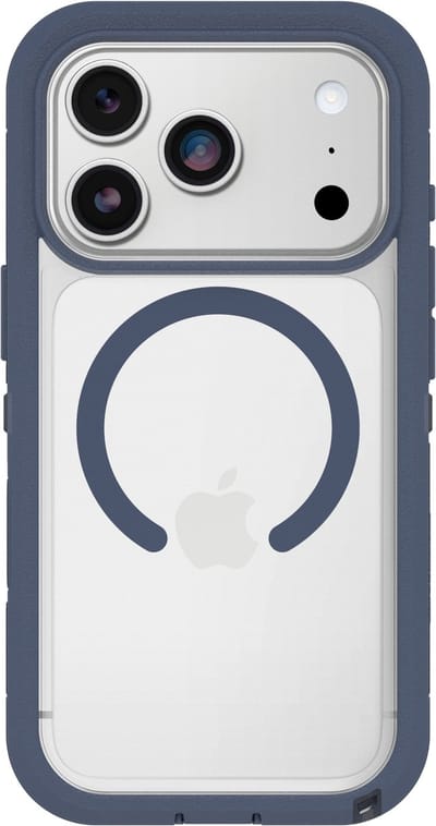 Otterbox Defender Pro - Geschikt voor iPhone 17 Pro hoesje - Magsafe Backcover - Blauw/Transparant
