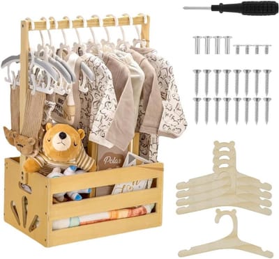 Houten Kraammand met Handvat voor Cadeaus en Verzorging