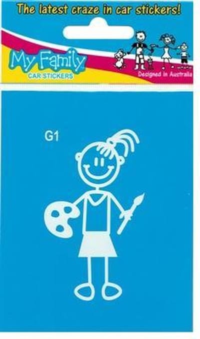 Meisje met verf, autosticker