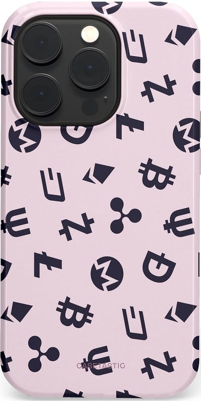 Casetastic Hoesje Geschikt voor Apple iPhone 14 Pro Magsafe - Stijlvolle Beschermende Duo-layer Case - Crypto flow