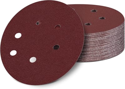 Hoogwaardige Schuurdiscs voor Excentrische Schuurmachine, 150 mm, 40 Stuks, Voor Hout, Metaal en Kunststof, 6 Gaten, Velcro Bevestiging