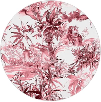 SET van TWEE - Luxe Placemat Infinity - hardboard en stof - Baci Milano - ronde placemats Toile de Jouy