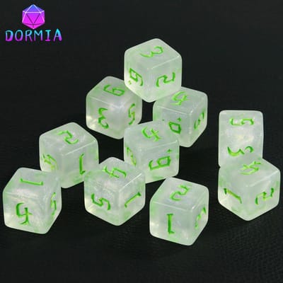 Dormia D6 Dobbelstenen Dobbelstenen Hoge Klasse Acryl Kleurrijke Inktvulling Fantasie Vintage Stijl Lettertype Stijl Voor DND Spel Entertainment Benodigdheden