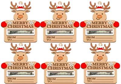 GEAR3000® kerstboom geldhouder - kerstversiering - kerst cadeau - geld houder clip 6 stuks