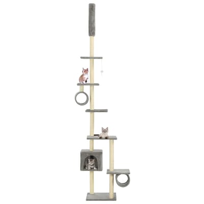 vidaXL - Kattenkrabpaal - met - sisal - krabpalen - 260 - cm - grijs