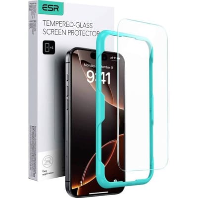 ESR Screen Protector Geschikt voor Apple iPhone 16 Pro - Tempered Glass met Montageframe - Krasbestendig - Gemakkelijke Installatie - (1-Pack)