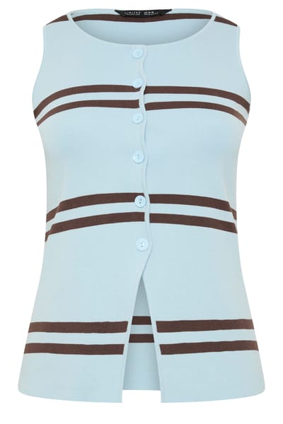 Limited Collection Blauw Gestreept Gilet Met Uitlopende Zoom Size 40-42