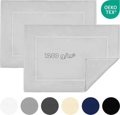 Jacobson - Badmat 50x80 cm - set van 2 - Douchemat - Vloermat - Licht grijs