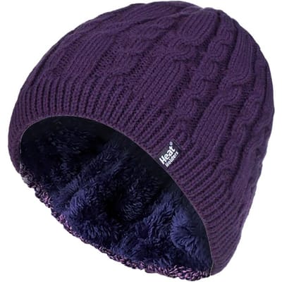 Heat Holders - Fleece gevoerde Alesund-hoed voor dames - Paars