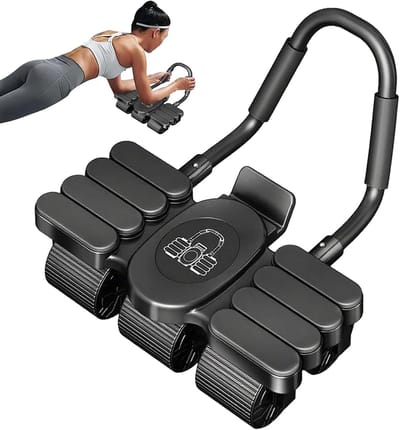 Buikspier Trainingsapparaat - Core Trainer - Kracht Fitness Training - Automatische Terugvering - 39 cm - Zwart