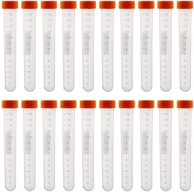 Dailygoods- Centrifugebuisjes 15 ml - 20 stuks - Kunststof - Schroefsluiting - Gegradueerde Monsterhouder - Ideaal voor Laboratorium - Monsterbuis